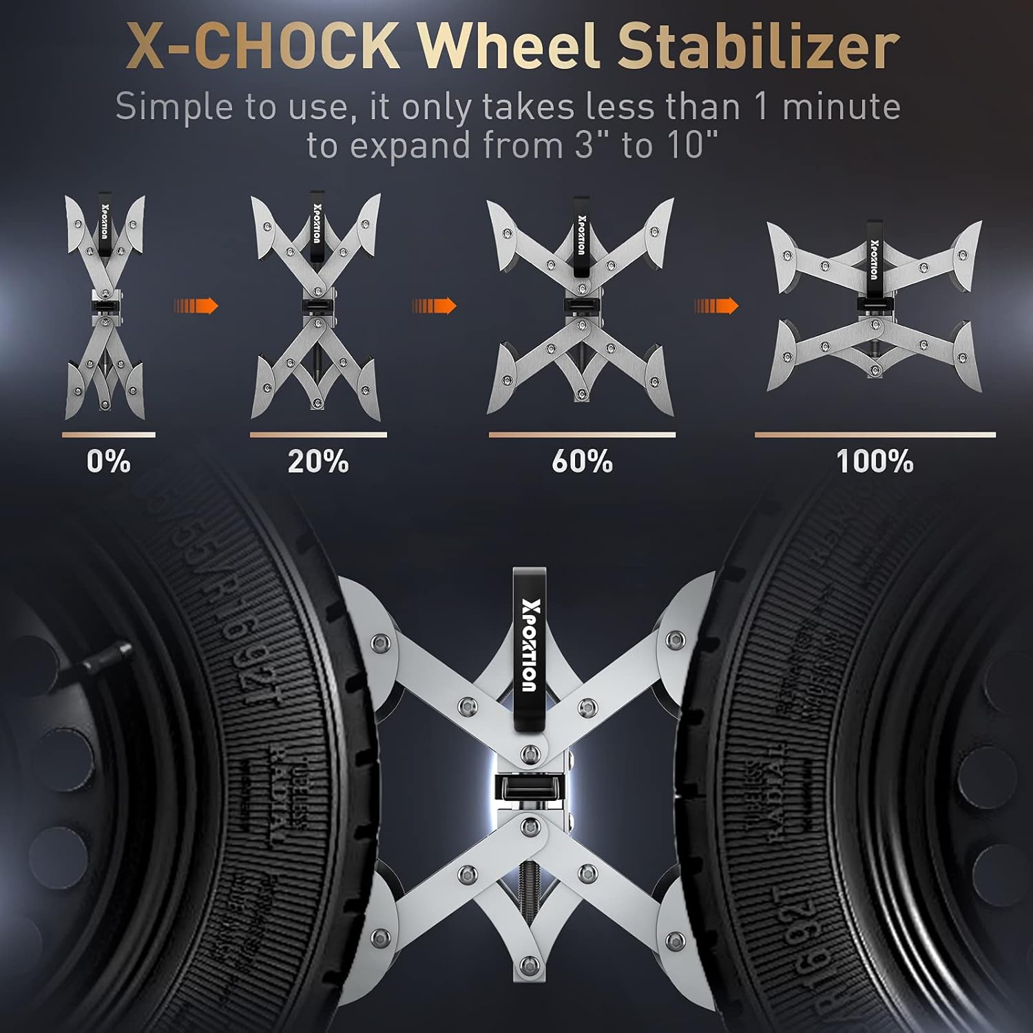X-Shaped Wheel Stabilizer, 2 Sets Tire Chocks Y410