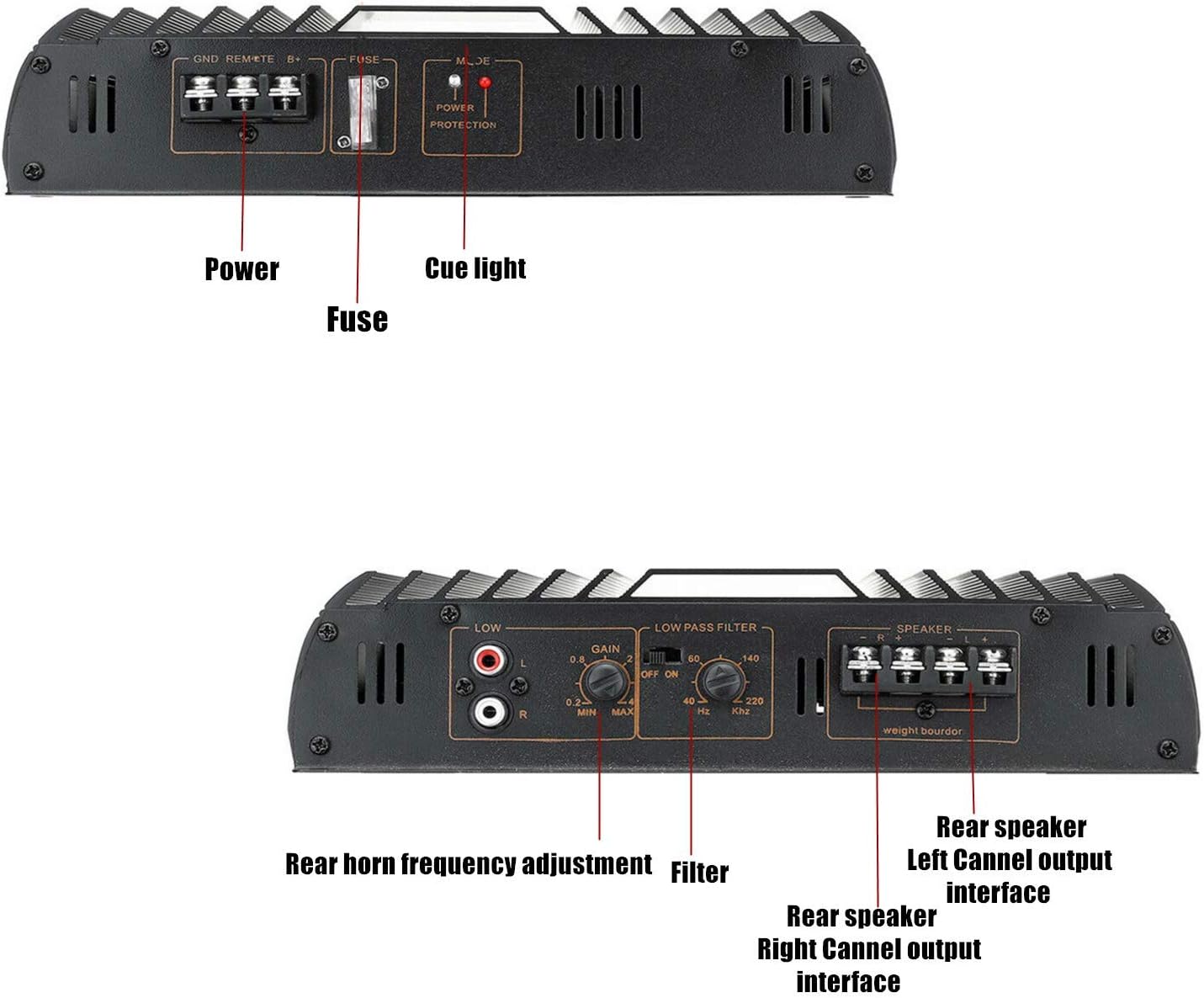 2 Channel 2200W Car Amplifier Pack of 2 X3640
