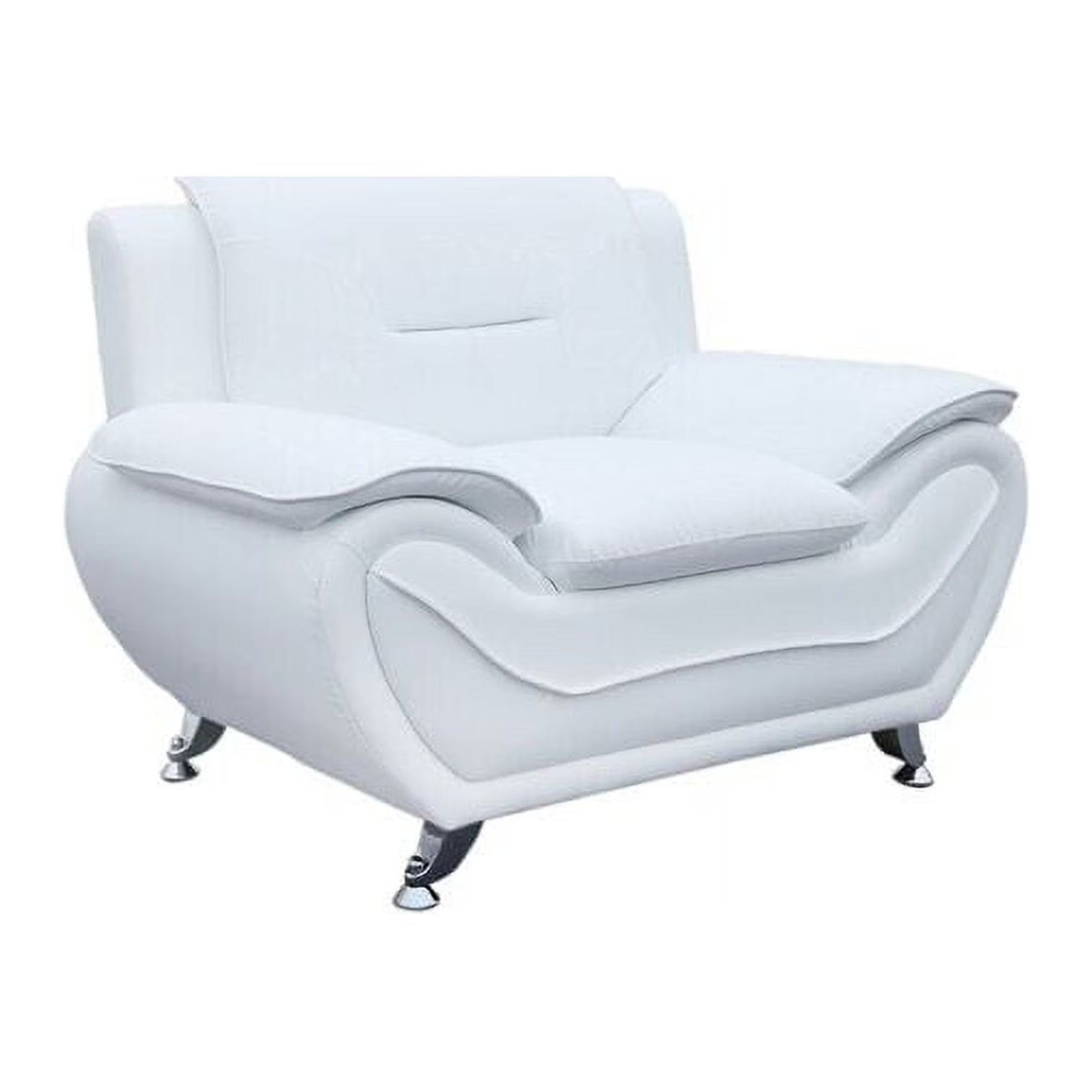 Faux Leather Club Chair Cream White K374423