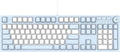 AK50 Mechanical Gaming Keyboard - PBT Keycaps - Grey-White - White Backlit - Blue Switches - Black Y536180