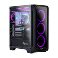 ATX Mid Tower Gaming PC Case with Tempered Glass and 4 Pre-Installed 120mm RGB LED Ring Fans M17338