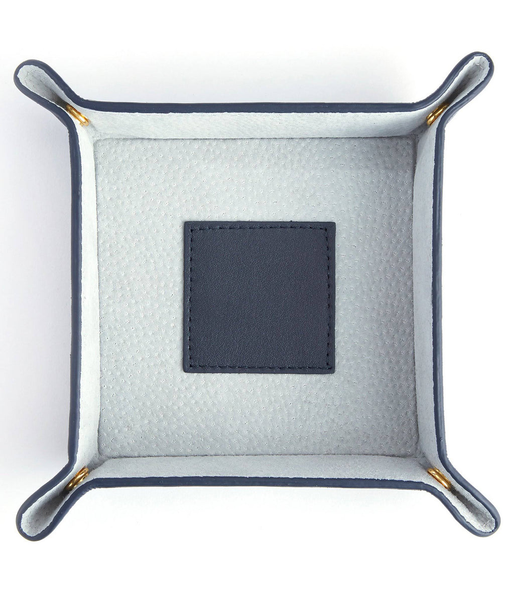 Navy Blue Leather Valet Tray O138