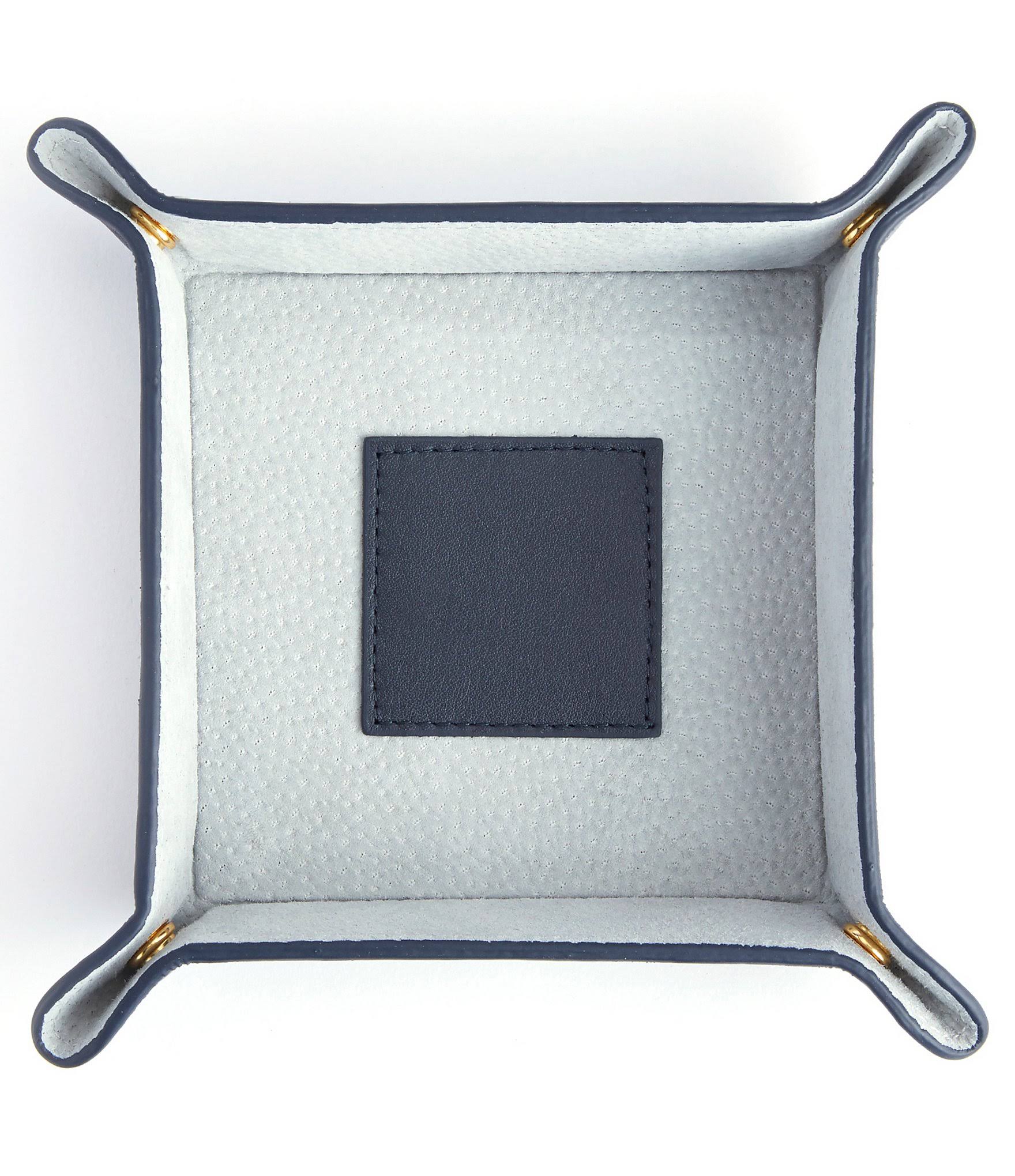 Navy Blue Leather Valet Tray O138