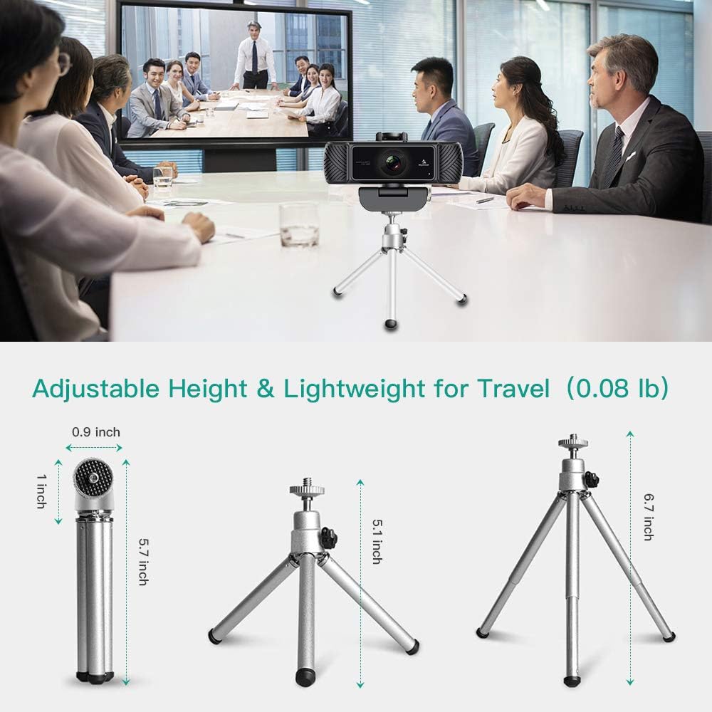 1080P USB Webcam with Microphone and Tripod P447