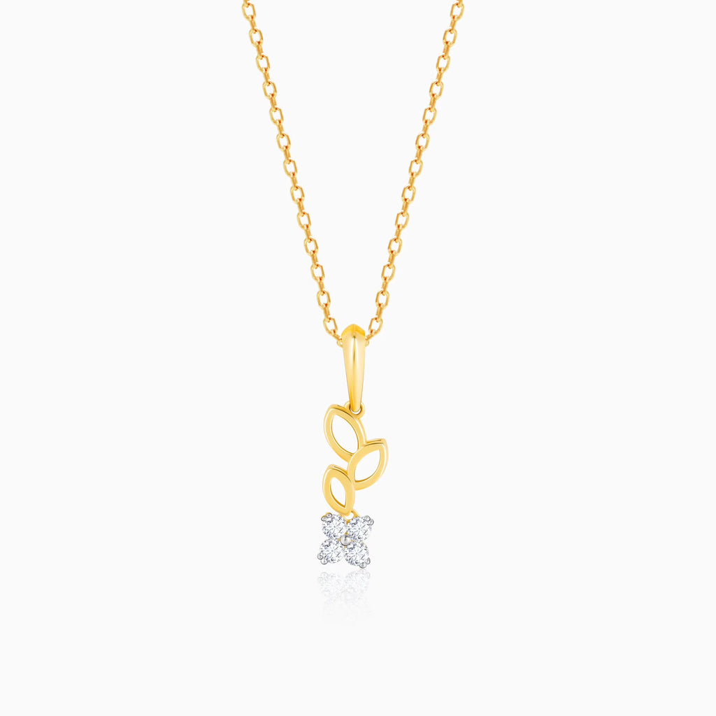 Gold Morning Glory Diamond Pendant D855413