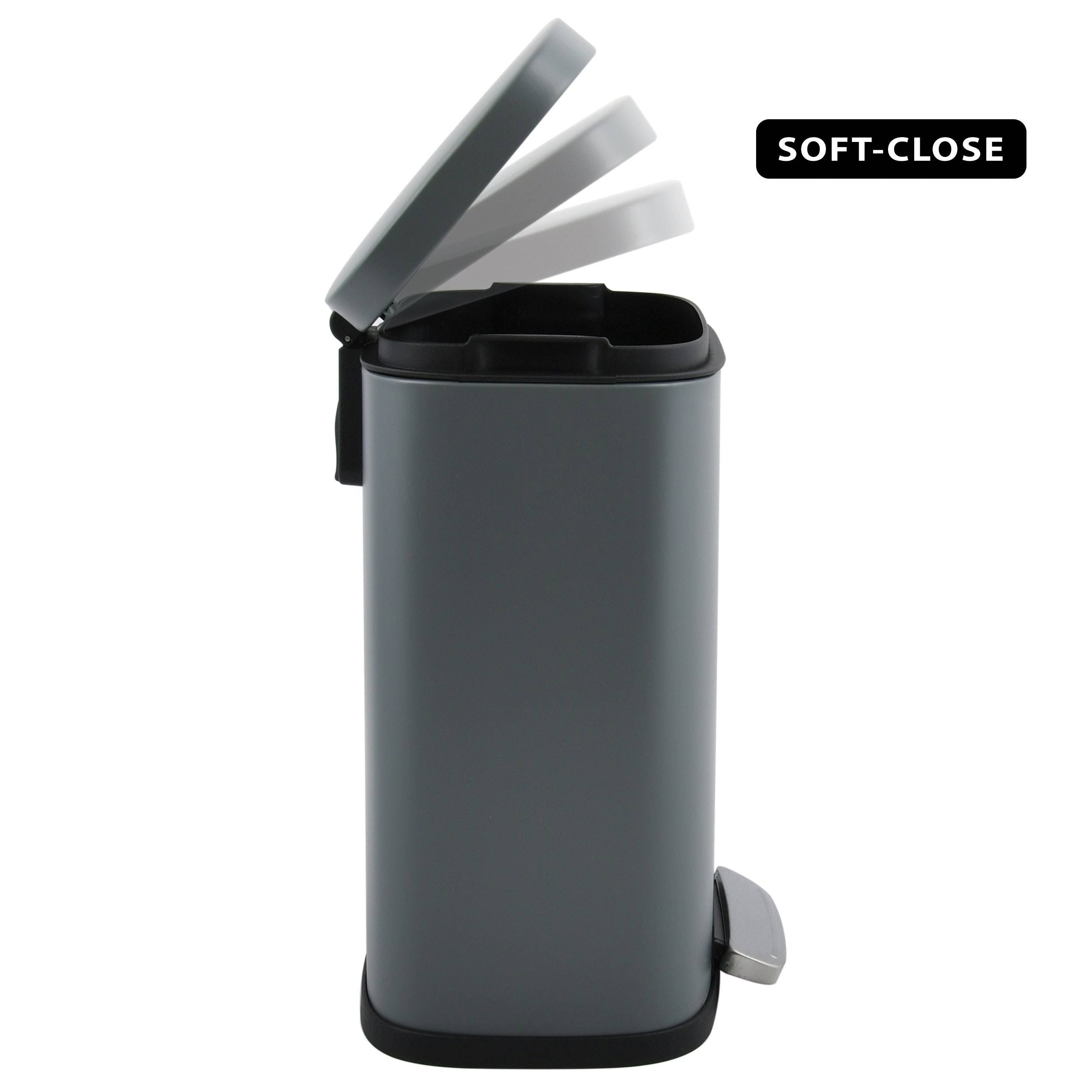 Matte Red Stainless Steel Step on Trash Can 1.32 Gallon L517886