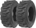 Set of 2 Heavy Duty Skid Steer Tires W7682
