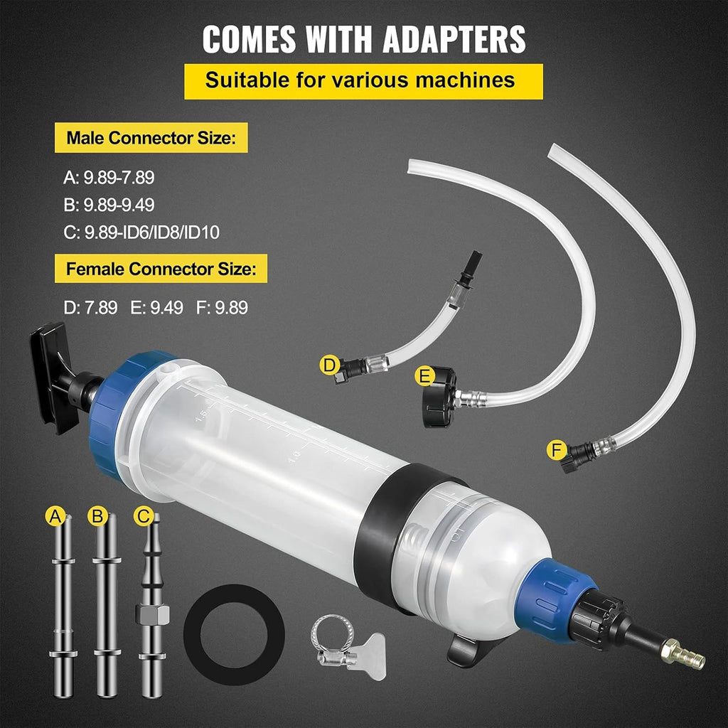 Transmission Fluid Pump Manual ATF Refill System Dispenser, Oil and Liquid Extractors 1.5 Liter, Tool Set with ATF Filler Adapters Pack of 2 D4654