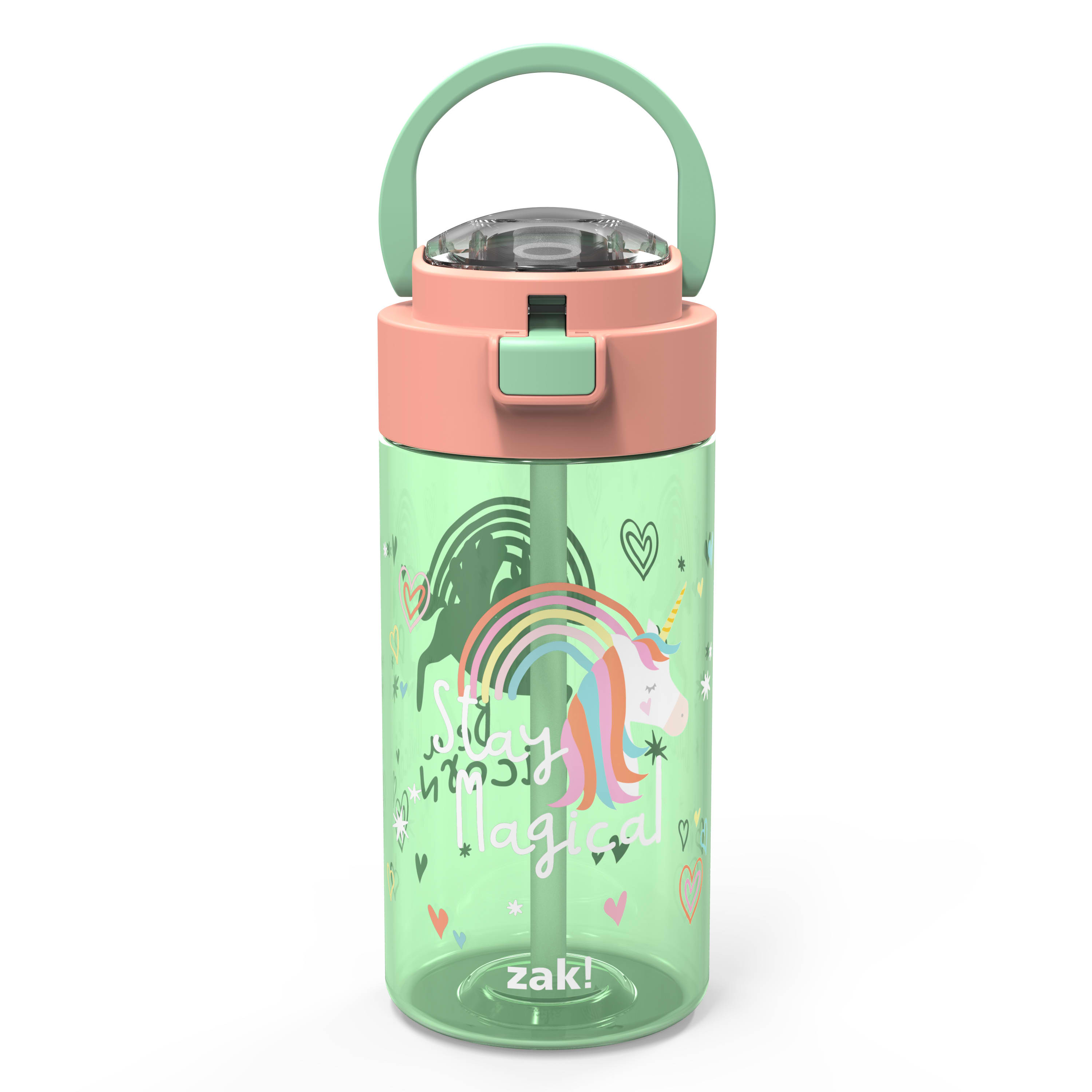 Unicorn Reusable Plastic Water Bottle with Push-button lid H34602