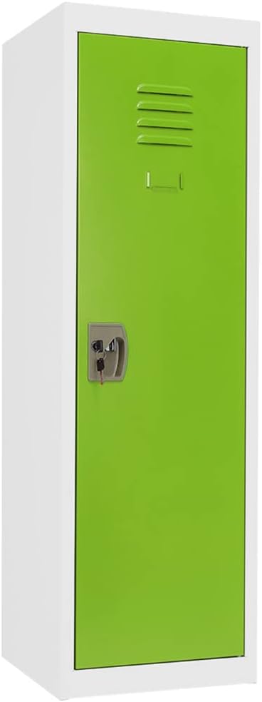 Metal Storage Locker with Lock and 2 Adjustable Shelves, Red/White Pack of 2 W35945