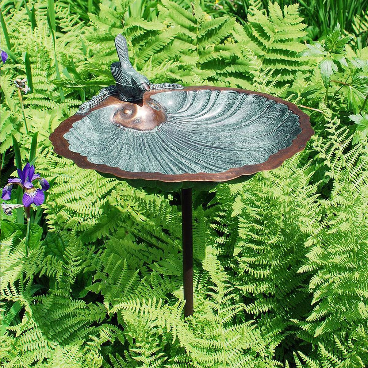 Scallop Shell Birdbath with Stand D11948