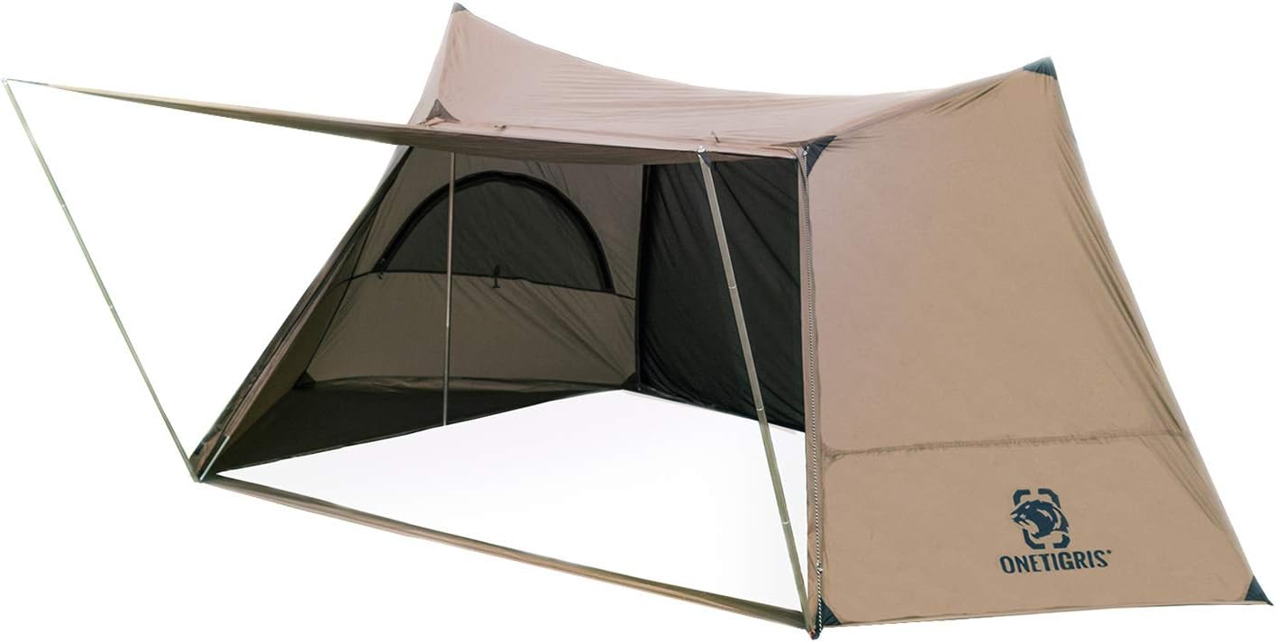 Solo Camping Tent Shelter with 4 Poles Waterproof Bushcraft P364198