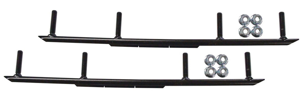 Black XT Snowmobile Skis with 6" Round Bars Complete Kit U394