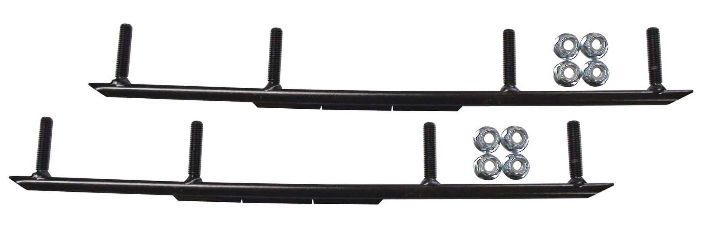 Black XT Snowmobile Skis with 6" Round Bars Complete Kit U394