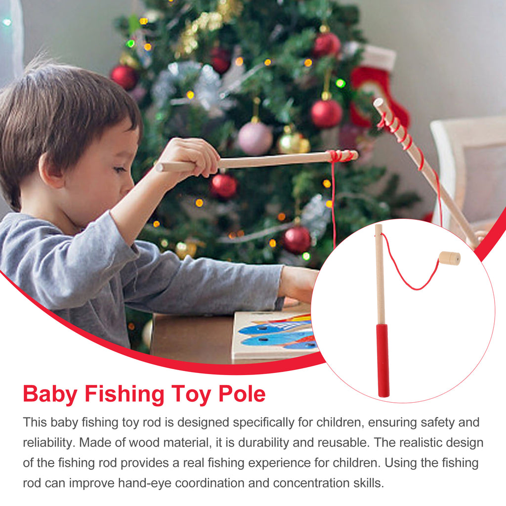 3pcs Kids Magnetic Wood Fishing Rod Toys P69276