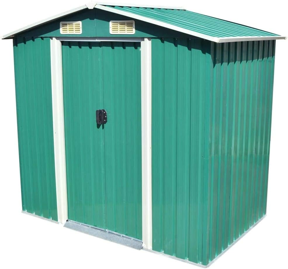 Anthracite Garden Storage Shed with Double Sliding Doors 101.2 x 80.7 x 70.1inch Z9972