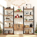 5-Tier Wood and Metal Bookshelf with Cabinet F25581