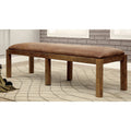 Industrial Rustic Pine Upholstered Dining Bench M9080