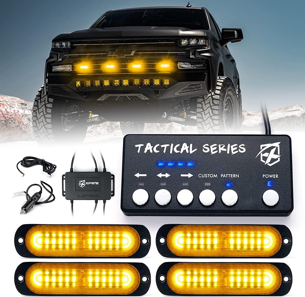 White Amber LED Strobe Light Kit 8PCS F257