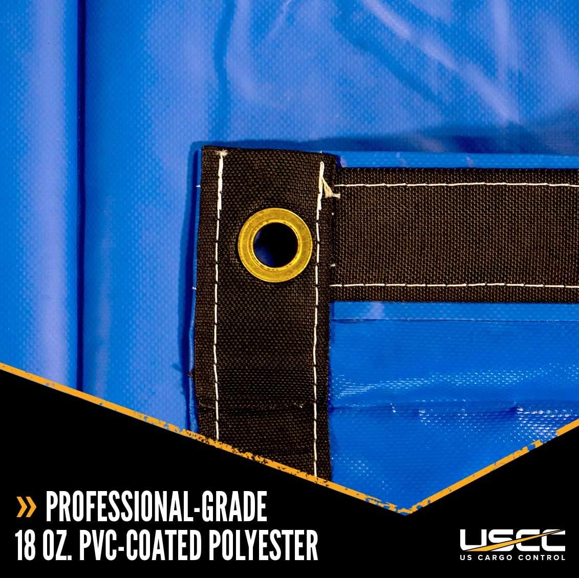 18 Ounce Blue Lumber Tarp with 4 Foot Drop and Flap M691