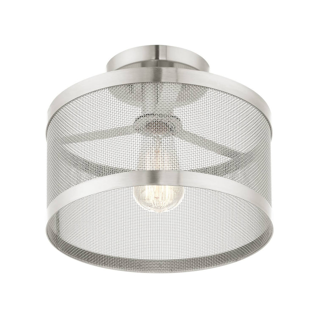 Brushed Nickel Semi Flush Mount Light S17655