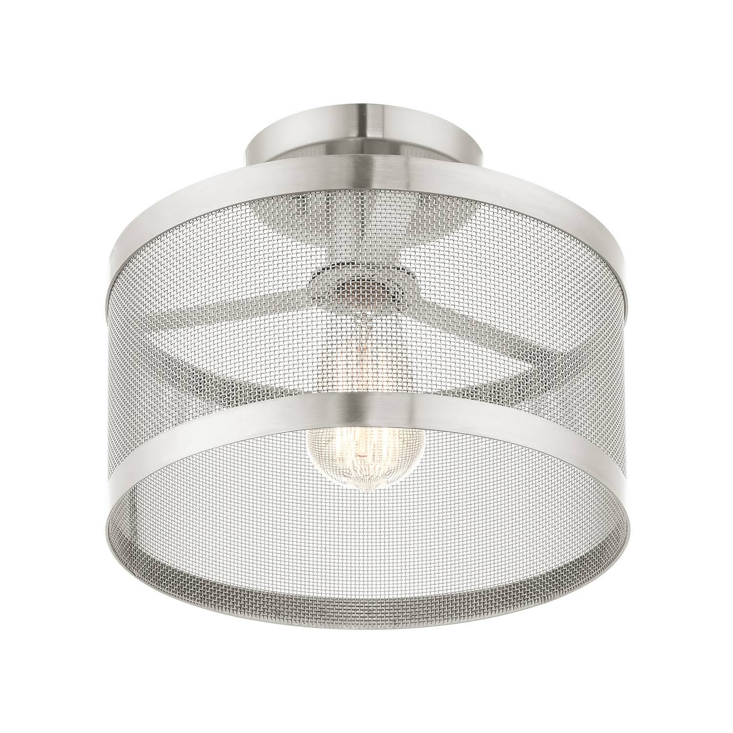 Brushed Nickel Semi Flush Mount Light S17655