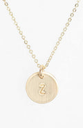 14K Gold Fill Initial Mini Circle Necklace R671