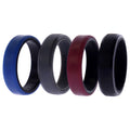 Silicone 6mm 2Layer Ring Set - Bordo - 4 x 10 mm Ring D496