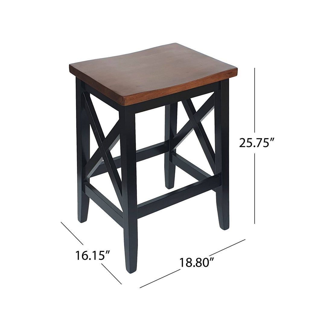 Walnut Wooden Barstools Set of 2 J2495