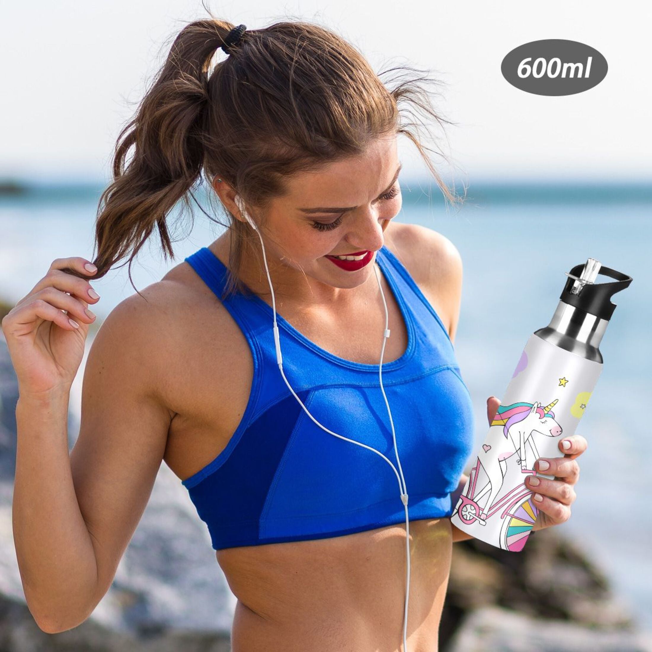 Stainless Steel Insulated Water Bottle with Straw Lid T35326