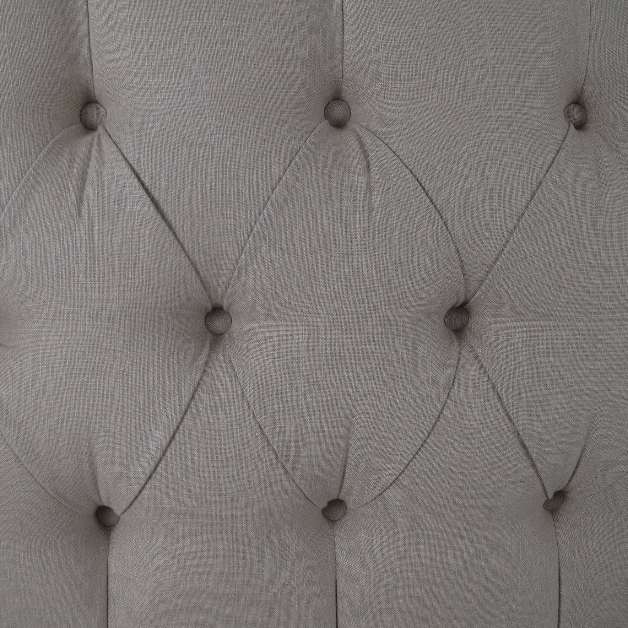 Gray Linen Tufted Wingback Headboard W875381