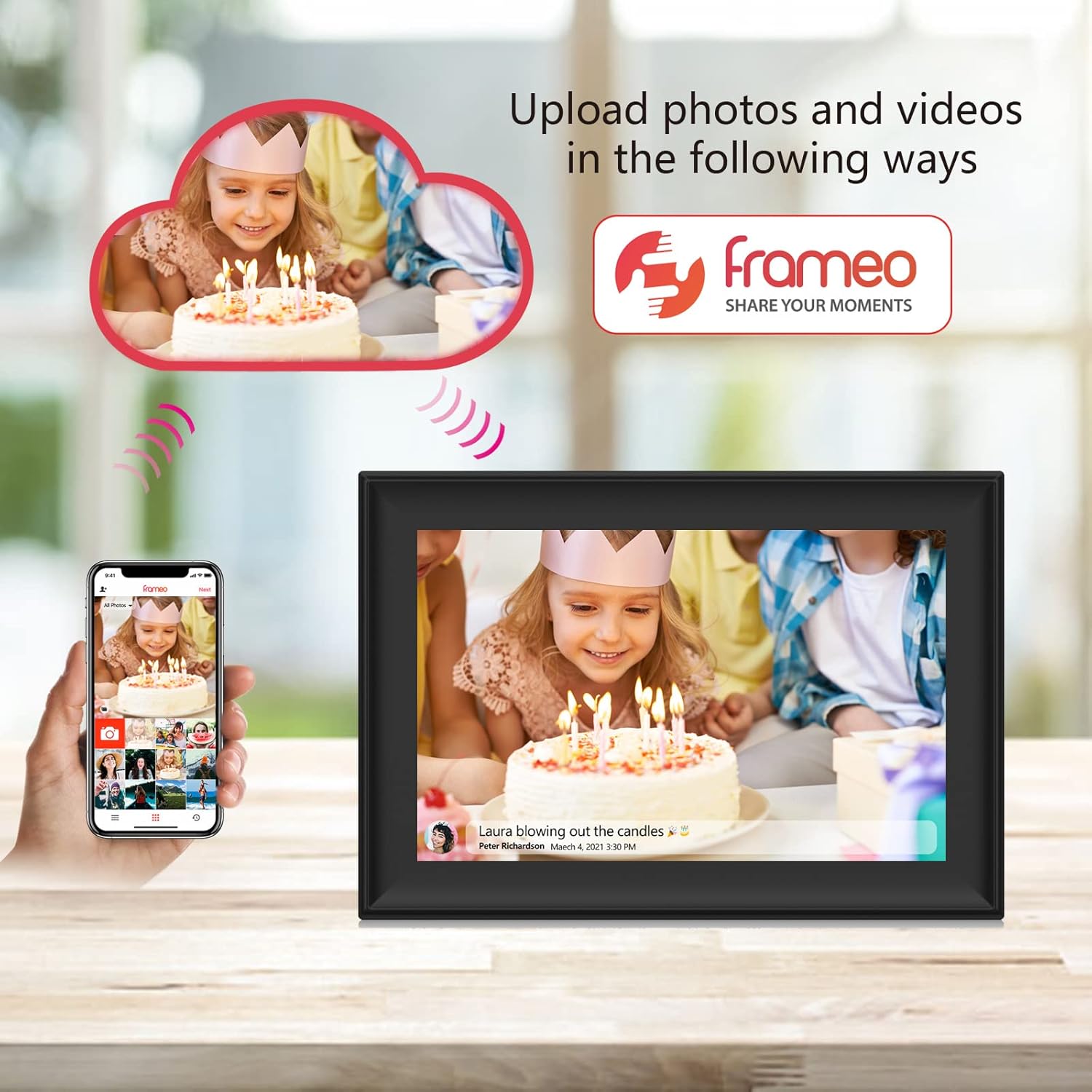 10.1 Inch Smart WiFi Digital Photo Frame with Touch Screen W743473