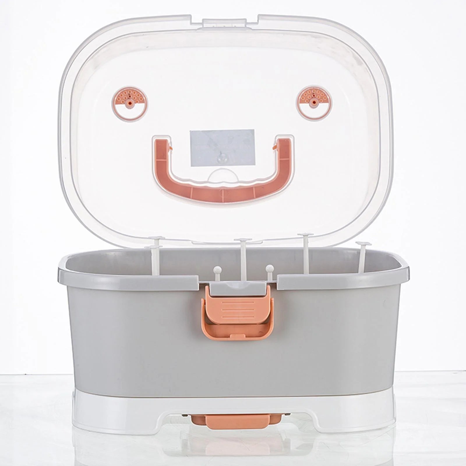 Gray Baby Bottle Drying Rack Storage Organizer with Lid L547789