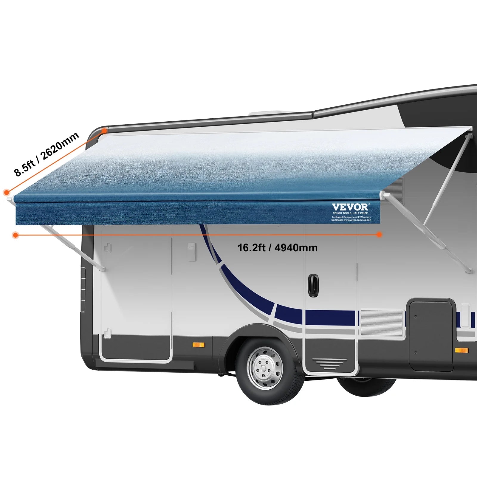 17' RV Awning Replacement Waterproof 16oz PVC Fabric V6189