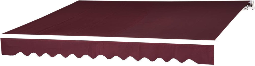 12x10 Feet Manual Retractable Patio Awning Canopy (Grey) T180