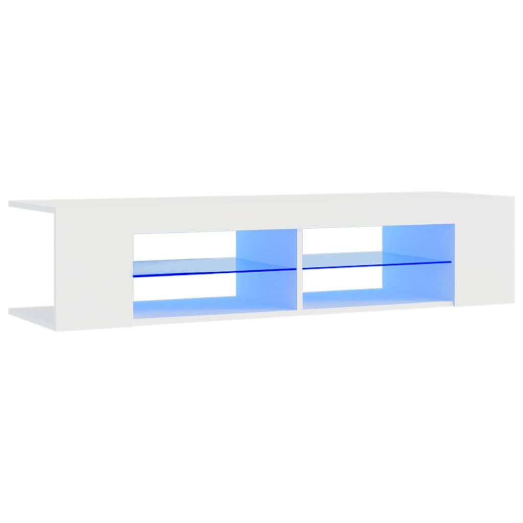 White Sonoma Oak TV Cabinet with LED Lights I772