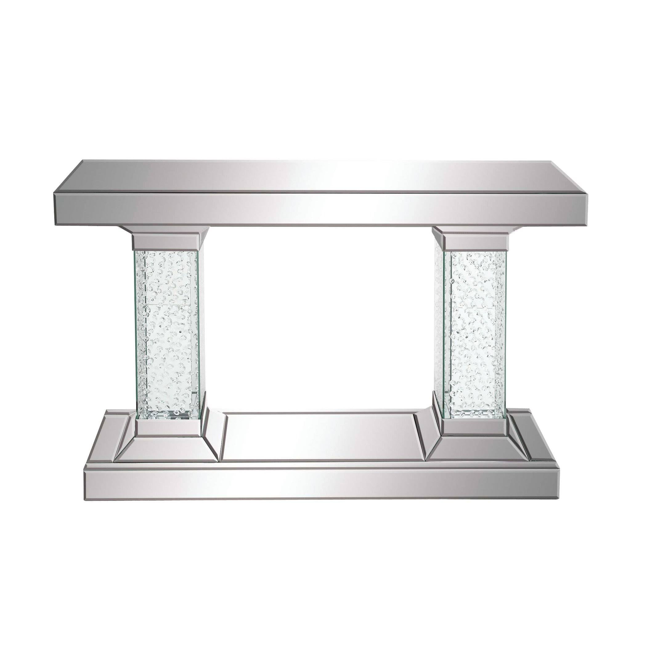 Crystal Pedestal Rectangular Console Table D258681