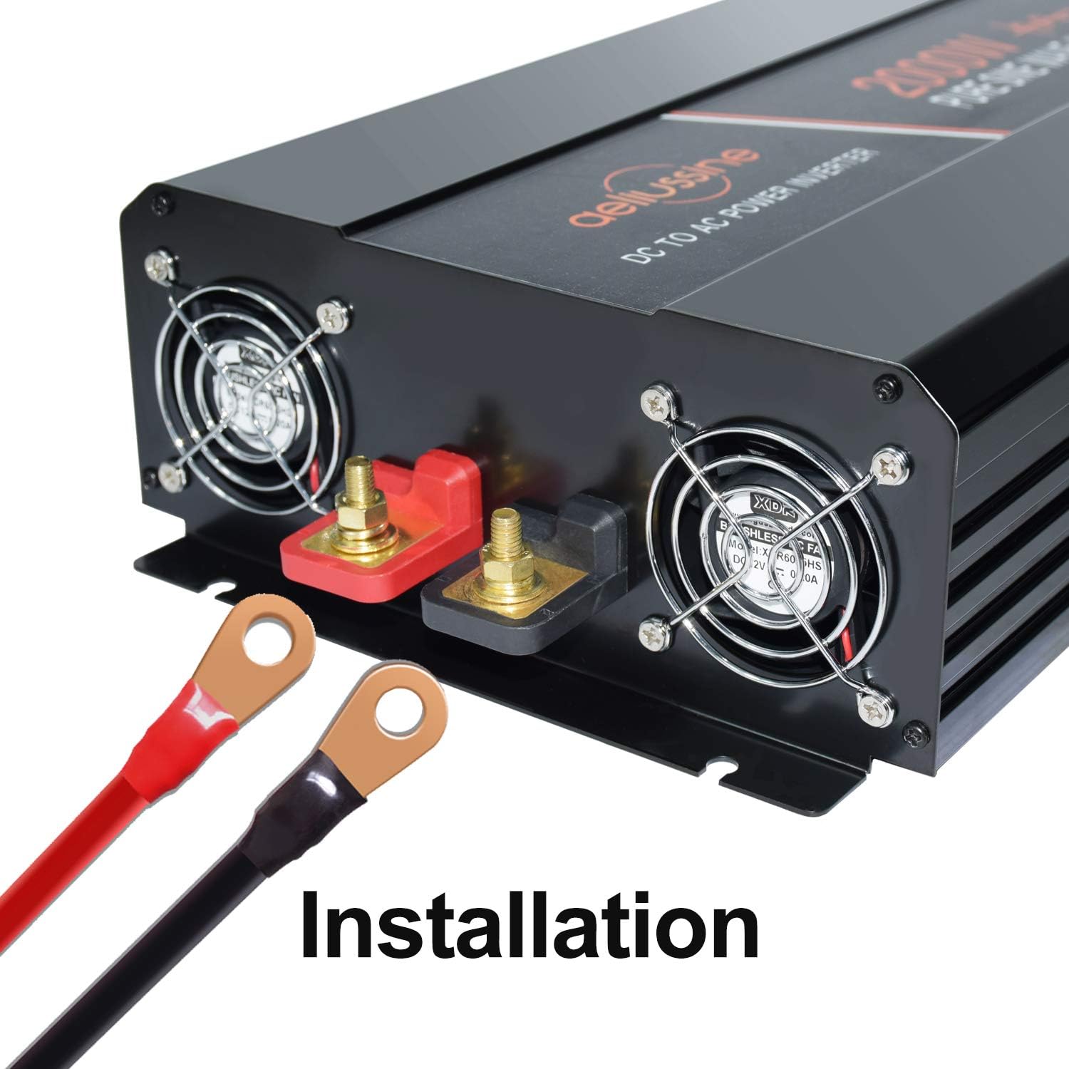 2000 Watt Pure Sine Wave Power Inverter 24V DC to AC 120V with LCD Display H898