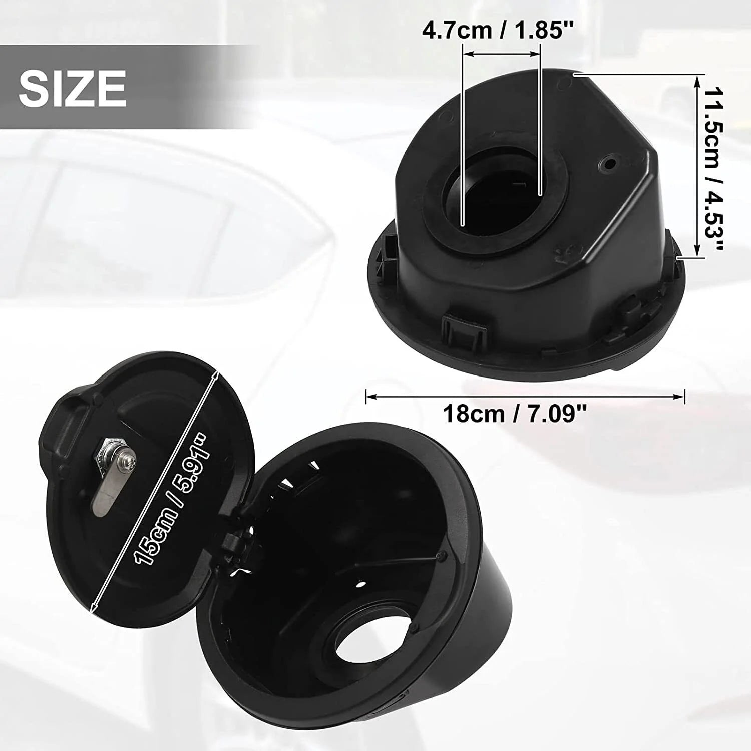 Locking Fuel Door Fuel Tank Cover Black Q1028