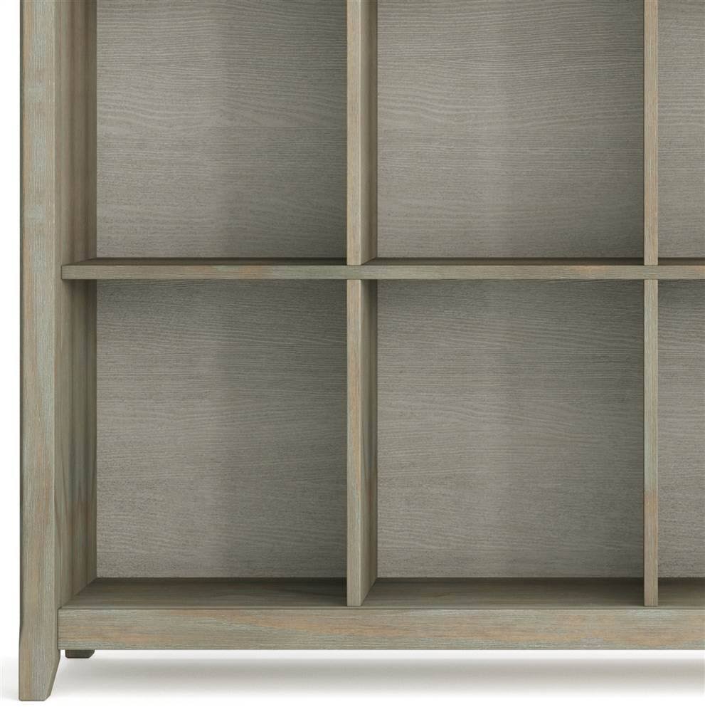 12 Cube Solid Wood Storage in Distressed Grey E629