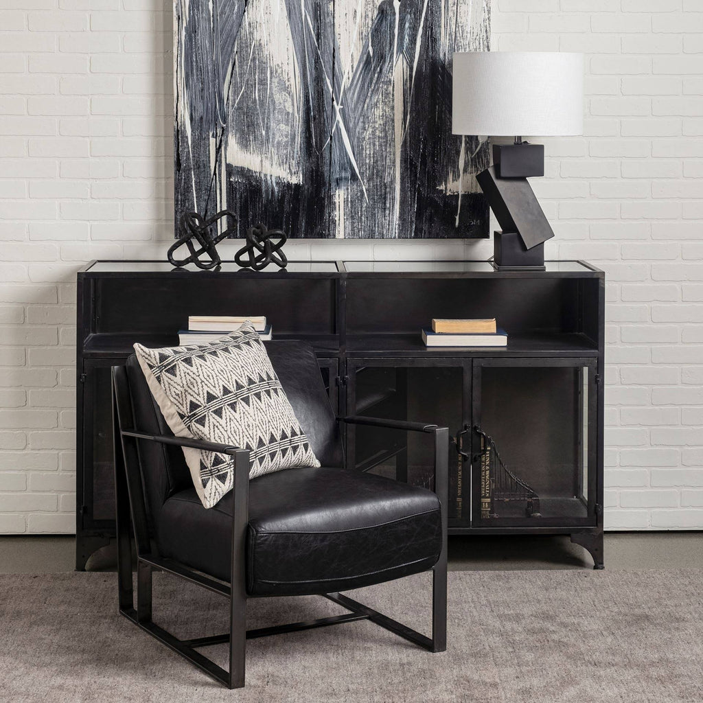 Black Metal Glass Door Display Cabinet Z355160