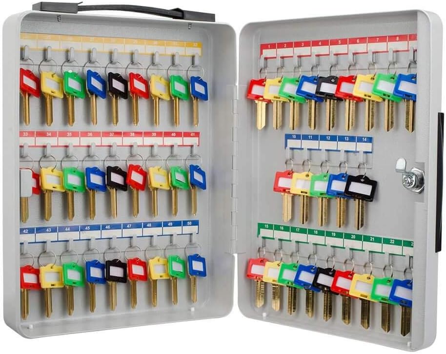 Key Lock Portable Key Cabinet Lock Box Grey S2276