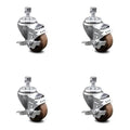3 inch High Temp Glass Filled Nylon Threaded Stem Caster Set with Brake B205463