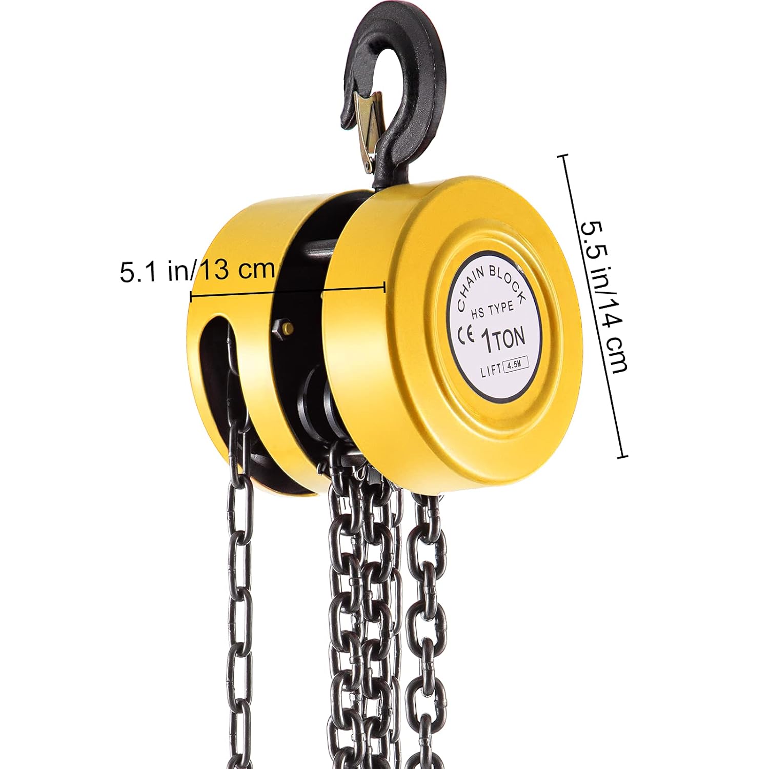 2200 lbs 1 Ton Capacity Manual Chain Block, 15ft Lift, Pack of 2 Y66907