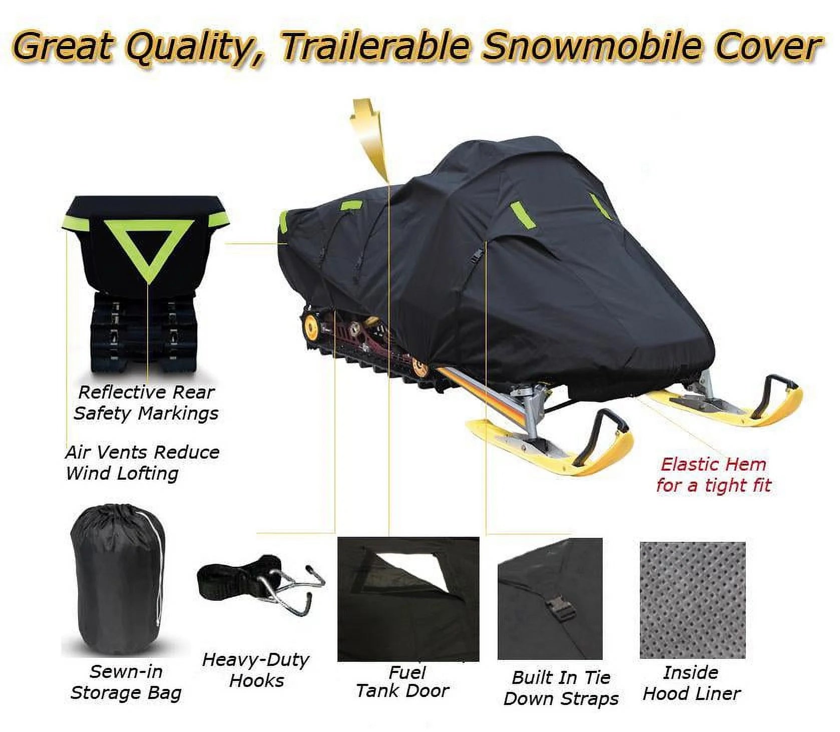 Trailerable 600 Denier Snowmobile Cover Y301