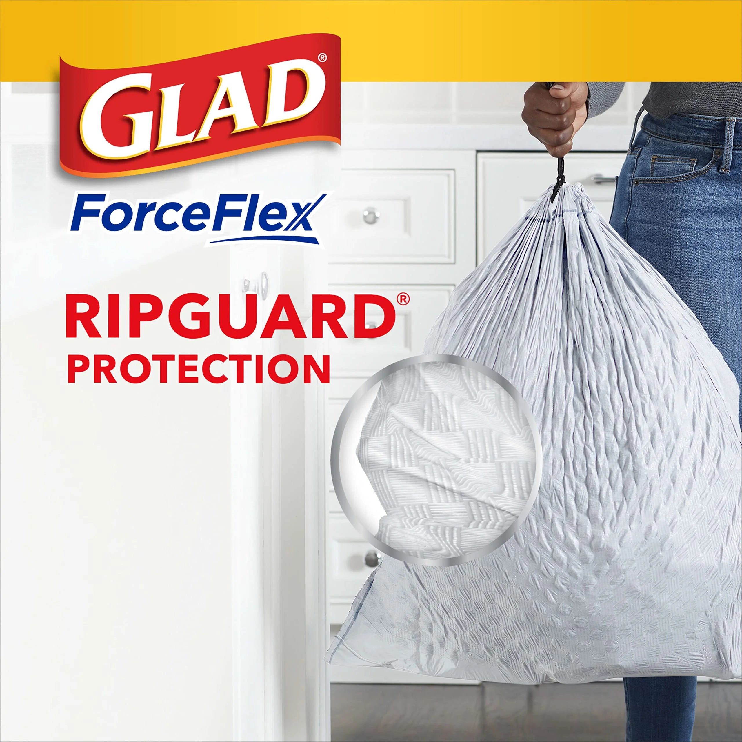 Glad ForceFlex Tall Kitchen Trash Bags, 13 Gallon, Lavender, 80 Count G343