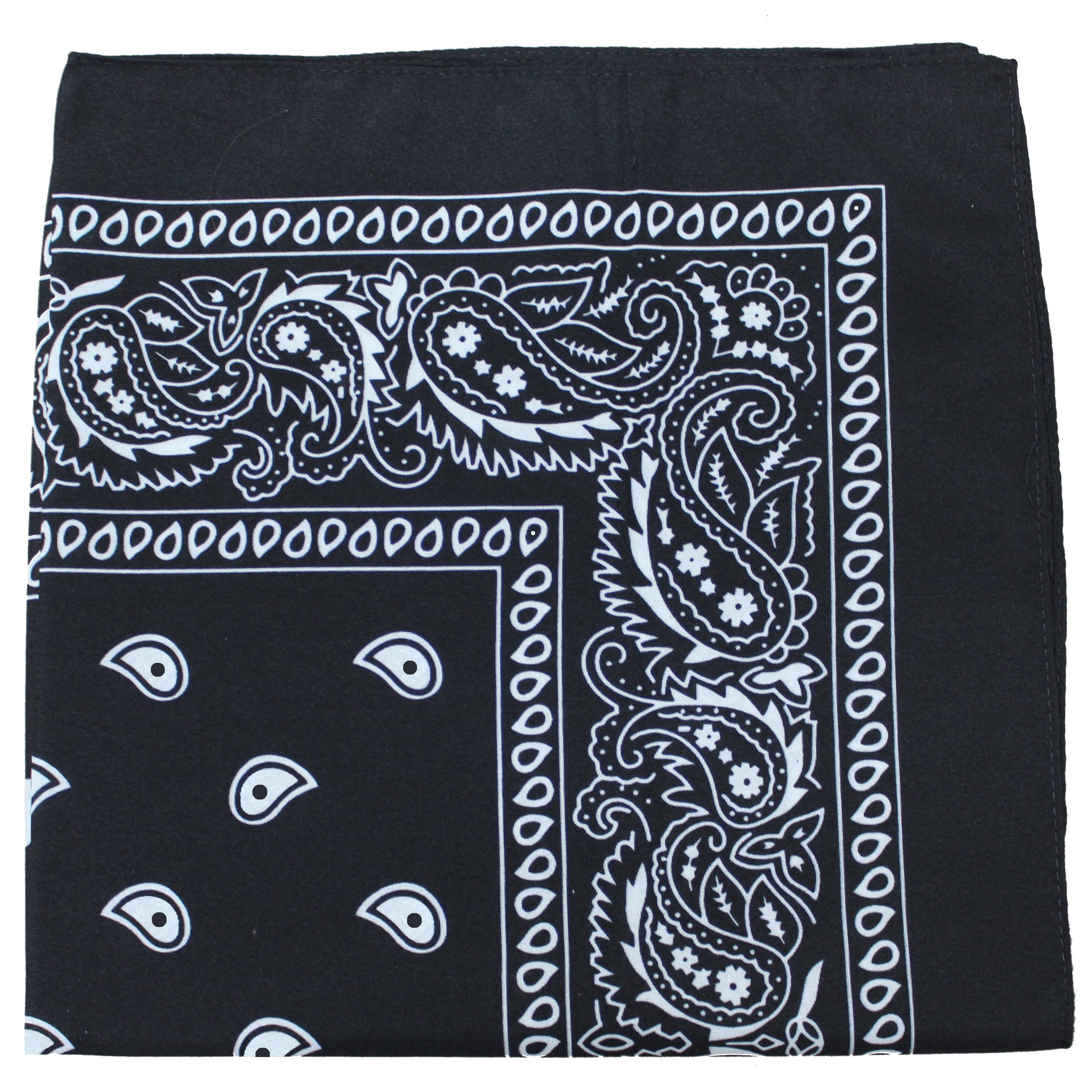 96 Pack Black 100% Polyester Bandanas P65376