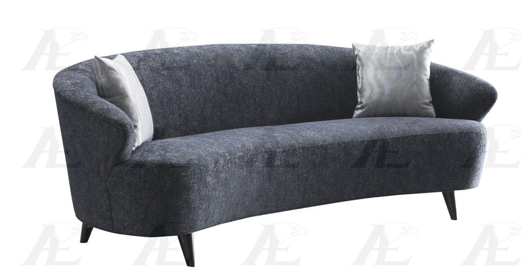 Dark Blue Linen Sofa and Loveseat Set 2 Pcs D982