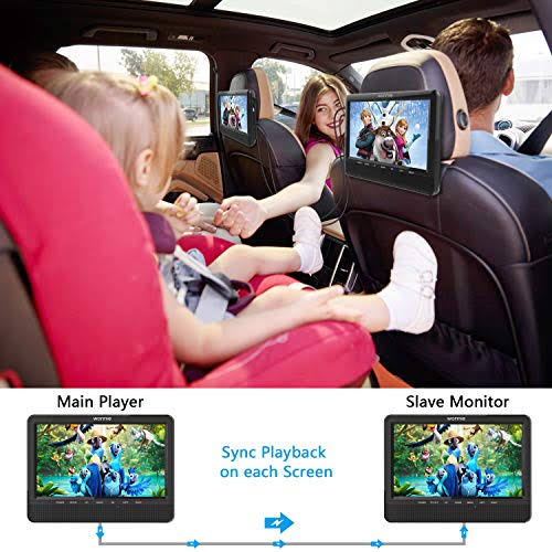 9.5 Car Dual Portable DVD Player with 5 Hours Rechargeable Battery D879112