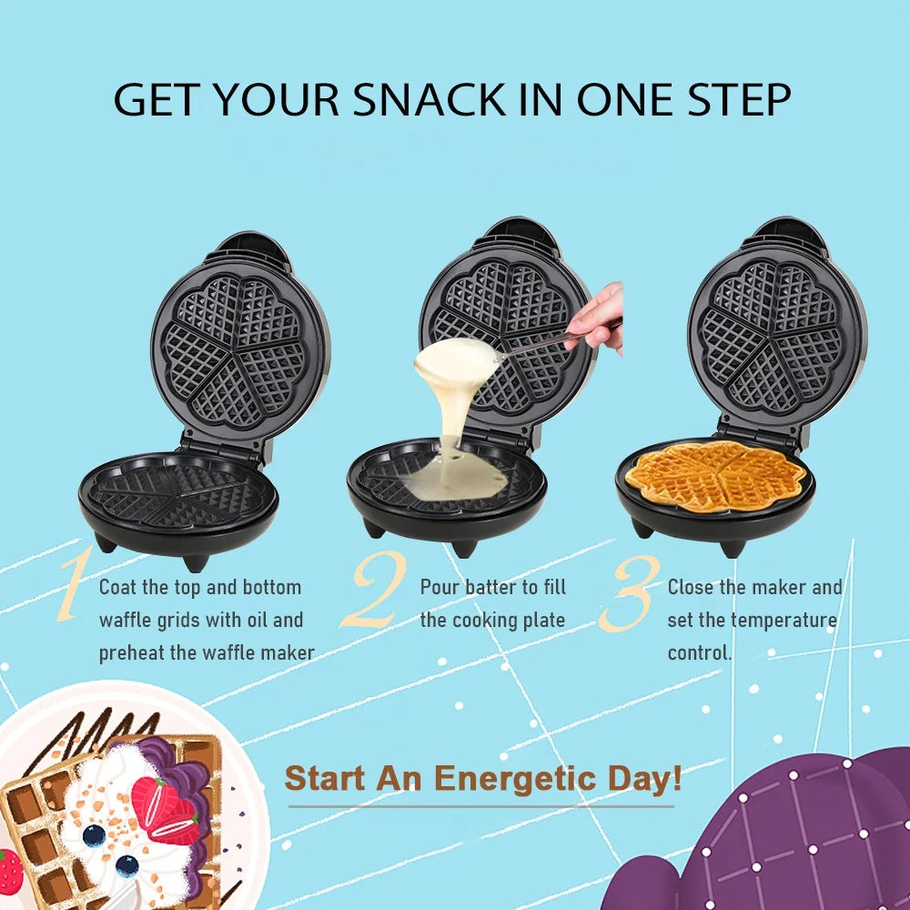 1000W Heart-Shaped Waffle Maker P5985